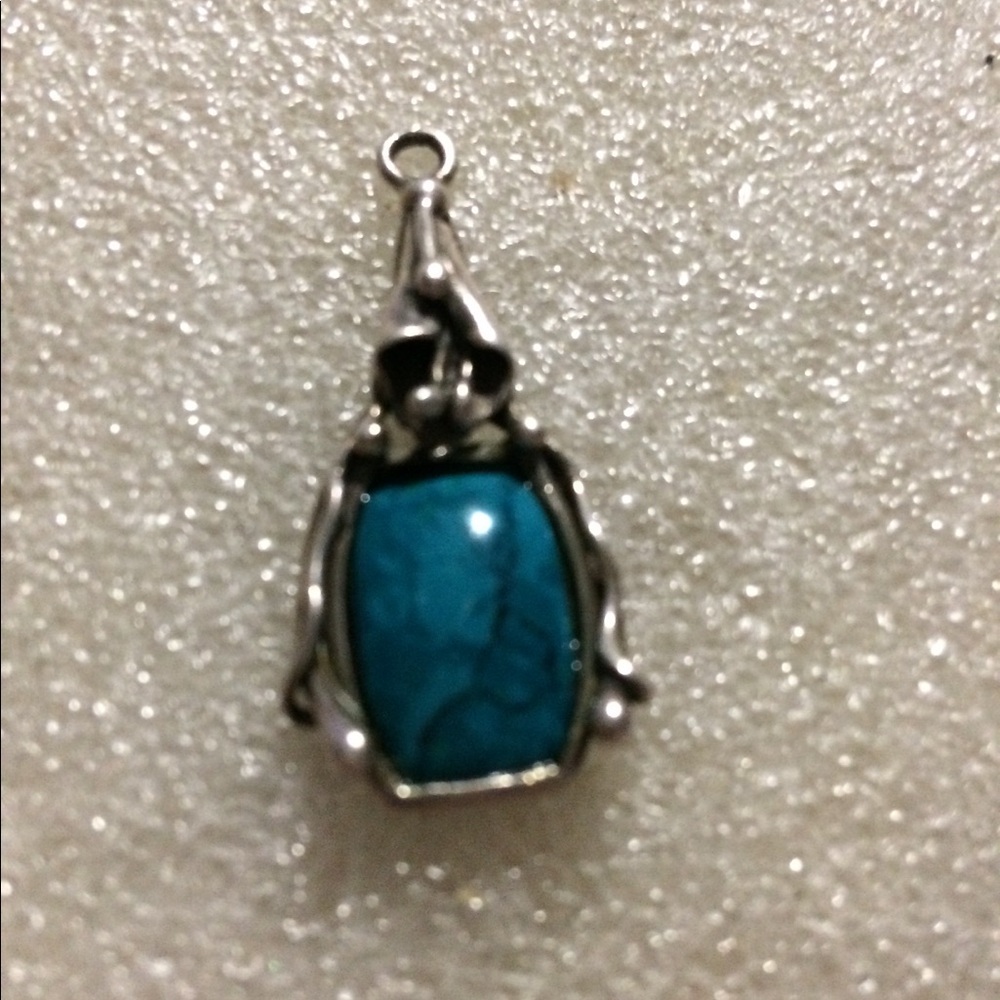 Vintage silver turquoise pendent